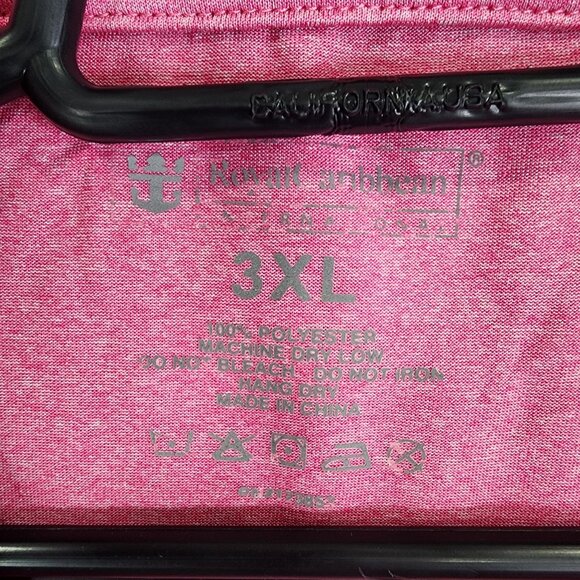 Women's Pink Royal Carribean Shirt V-Neck Short Sleeve 100% Polyester Size 3XL - Picture 6 of 10